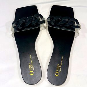 Olivia Ferragamo Black Sandals Size 7.5